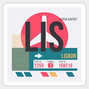 Lisbon (LIS) Airport Code Baggage Tag Sticker